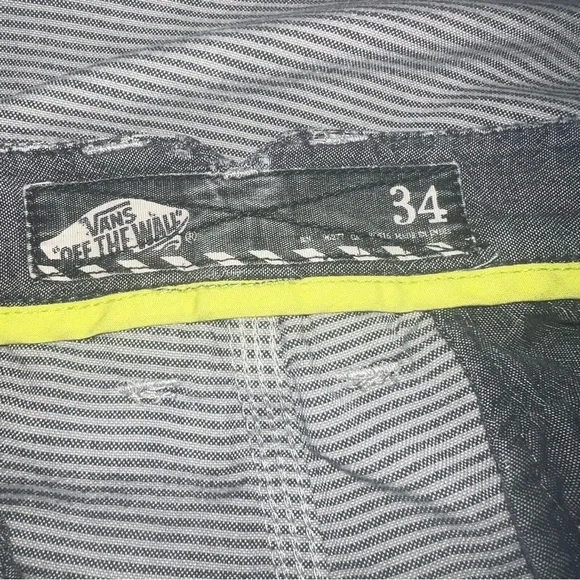 VANS Classic California Style CASUAL SHORTS Mens 34 Light/Dark Gray Stripes - Picture 6 of 6